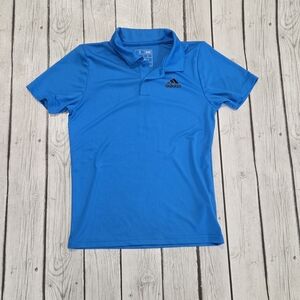 NWOT Adidas Vibrant Blue Climacool Performance Polo Boys Size S